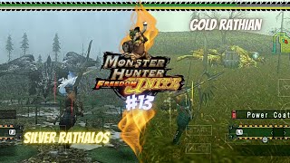 MHFU ★9 Silver Rathalos \u0026 Gold Rathian Vs Bow | Monster Hunter Freedom Unite#13