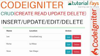 Part 2 (2019) | CodeIgniter Project Setup | CRUD / Insert Update Delete Tutorials
