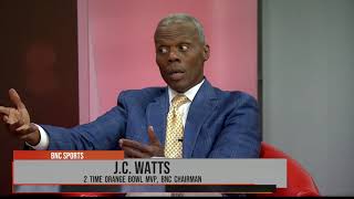 BIG8 OKLAHOMA QB GREAT J.C. WATTS BNC CHAIRMAN TALKS FOOTBALL WITH BNC SPORTS ANCHOR JAMES HILL. PT3