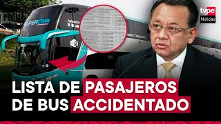 Accidente en Ayacucho: abogado de Civa brinda lista de pasajeros, entre ellos Édgar Alarcón
