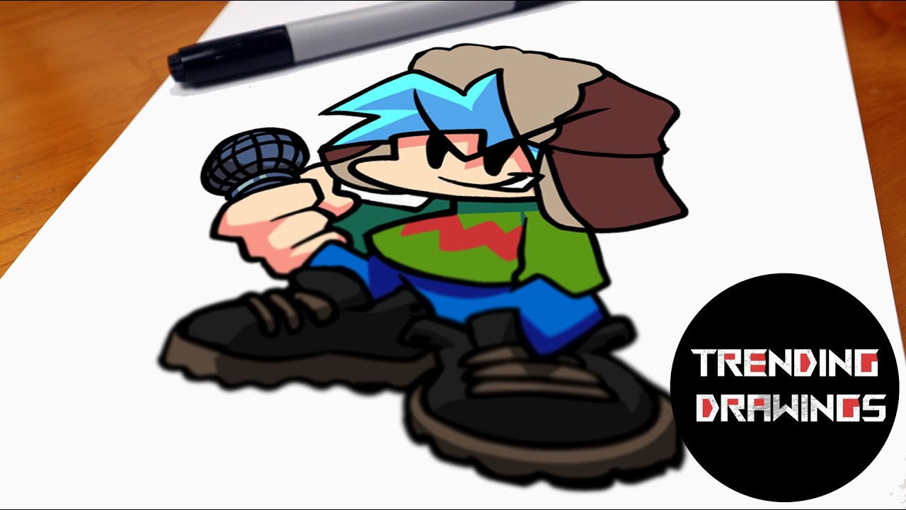 How To Draw FNF MOD Character - BF Holiday Easy Step By Step - YouTube