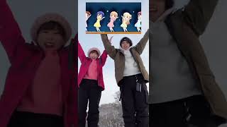 【TikTokで大バズり！！】大人気のアニメダンスを女友達とゲレンデでやってみた！！