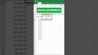 Excel hacks# Calculate outstanding days in excel |excel tutorial