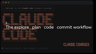 5. The explore → plan → code → commit workflow - Claude Code 101 - Claude course
