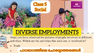 Class 5 Diverse Employments Question Answer l Social Unit 3 SCERT New TextBook 2024 Kerala