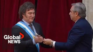 Argentina’s Javier Milei sworn in as president, cautions “there is no money”