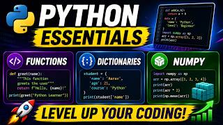 Python Functions, Dictionaries & NumPy | Complete Beginner Tutorial