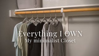Everything I OWN in my CLOSET / from 500 to 50 items + try on | MINIMALISM 🤎