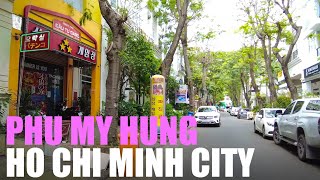 【4k 60fps】 PHU MY HUNG AREA WALKING in SAIGON, VIETNAM #1