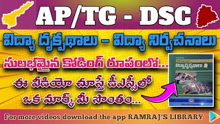 AP/TG - DSC | P.I.E | విద్యా దృక్పథాలు | విద్యా - నిర్వచనాలు | సూపర్ కోడింగ్ రూపంలో |