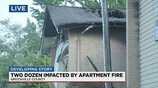 Dozens displaced after apartment fire