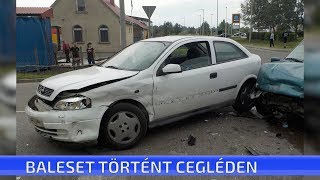 Két személygépkocsi ütközött össze tegnap délután Cegléden, a Pesti úton