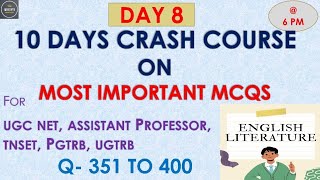 MOST IMPORTANT MCQS IN ENGLISH LITERATURE #pgtrbenglish #tnset #ugcnet #trb #ugtrbenglish