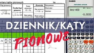 GEODEZJA - Dziennik kąty pionowe