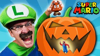 Mario Bros In Real Life - Spooky Halloween Pumpkin (Super Mario Bros Level)