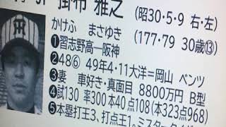 プロ野球選手名鑑　阪神　掛布雅之 1986年開幕時※85年の年齢