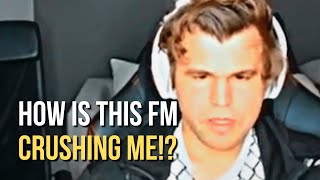 Magnus Carlsen ALMOST gets CRUSHED by 2500 rated FM in Blitz