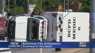 Ambulance Flips After Colliding With MTA Van In Baltimore