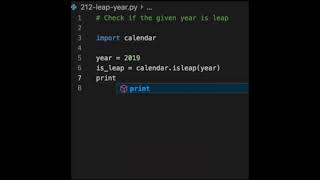 To test if the year is leap or not, you can use a built-in library, "calendar" .
