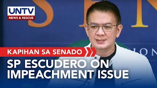 Senate Pres. Francis Escudero gives updates on impeachment bid vs. VP Sara Duterte, other matters