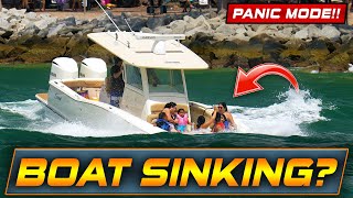 BOAT SINKING?? TOO MUCH WATER AND FAMILY IN PANIC MODE !! | HAULOVER INLET | WAVY BOATS