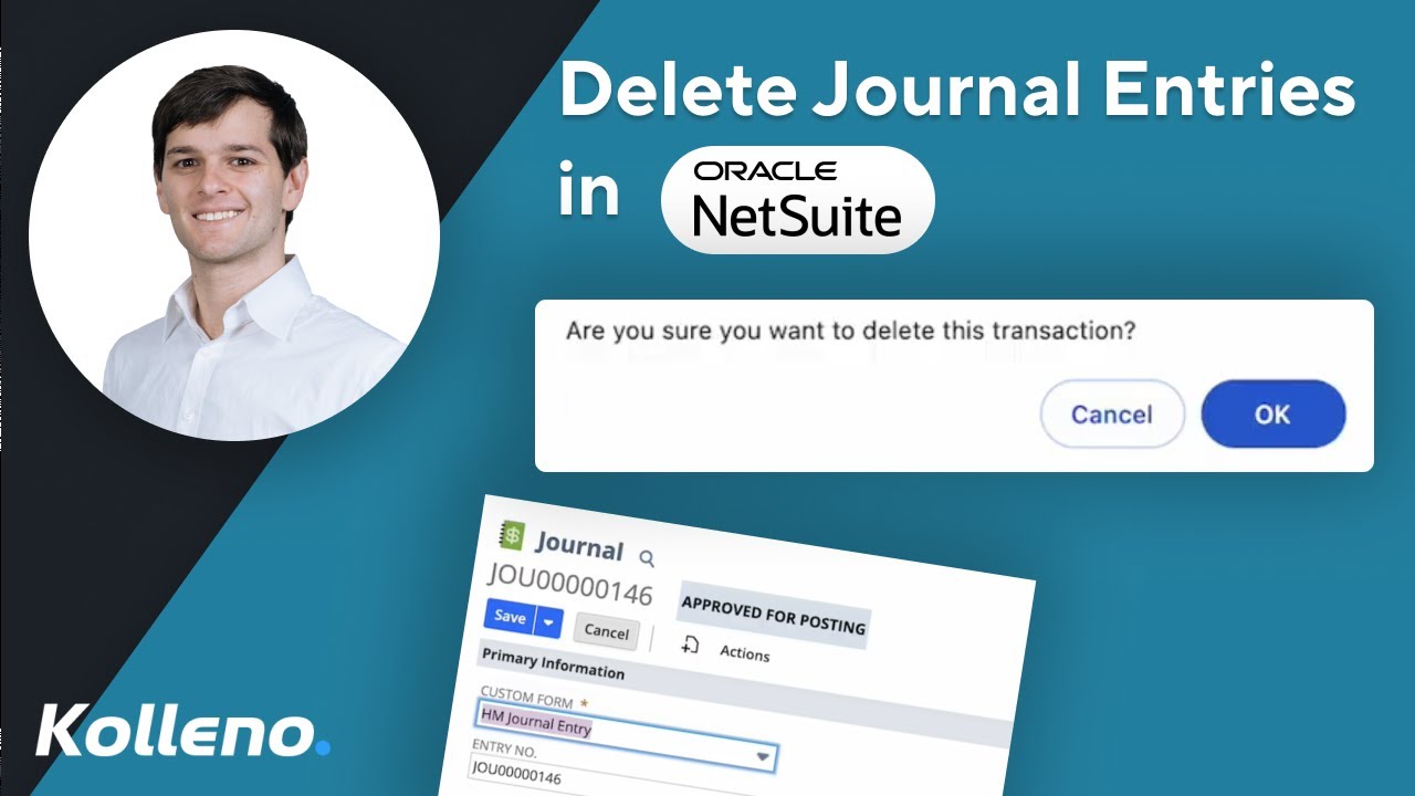 Netsuite Tutorial How To Delete Journal Entries Youtube