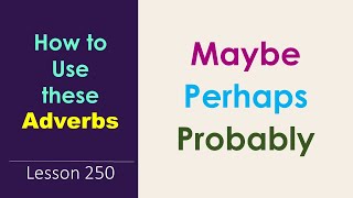 MAYBE, PERHAPS, PROBABLY - Learn English Through Tamil