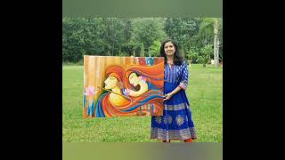 Abstract RadhaKrishna painting. How to pack your painting for shipping.