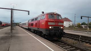 BR218 435 zieht alleine IC2013 Trainspotting in Dieselparadies Kempten