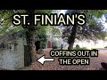 St. Finian's churchyard, coffins in plain sight