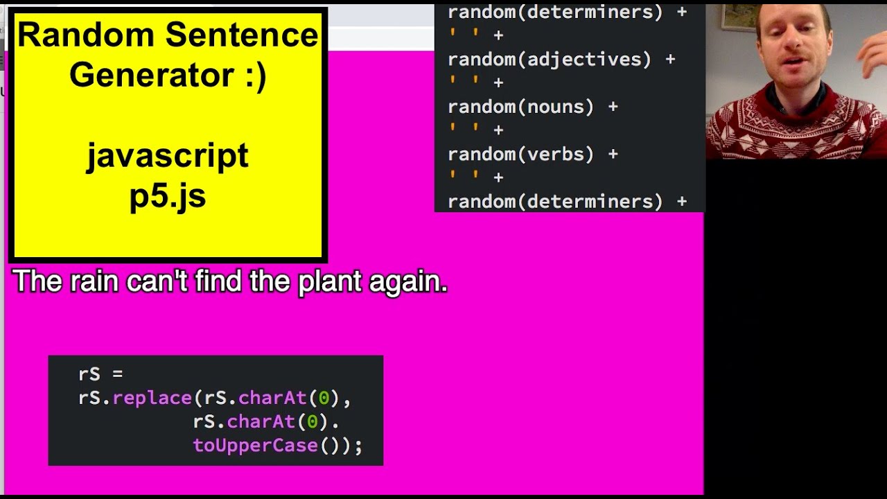 Random Sentence Generator In Javascript Tutorial Youtube