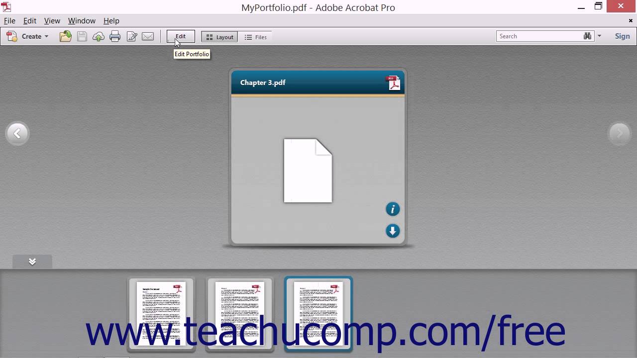 PDF Portfolio Views - Adobe Acrobat XI Training Tutorial Course - YouTube