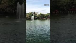 台中｜臺中公園 湖心亭 噴泉表演 可划船 Taichung Park