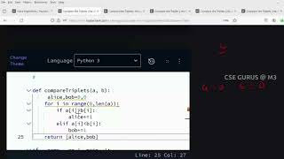 3.Compare Triplets in python