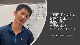 ご質問頂きました。お答えします!農協出荷と自販の違い　メリットとデメリット　2022年8月25日　（株）陽だまりファーム