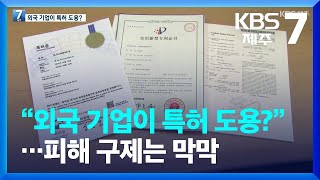 “외국 기업이 특허 도용?”…피해 구제는 막막 / KBS  2022.10.12.