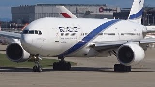 [FullHD] El Al Boeing 777-200(ER) takeoff at Geneva/GVA/LSGG