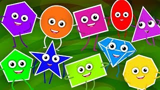 Ten Little Shapes | The Shapes Song | Learn Shapes | Nursery Rhymes Songs For Kids And Babies
