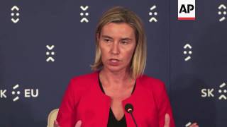 Mogherini briefs media after Slovakia summit