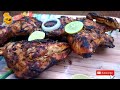 grilled chicken b b q in home setup .best masala for grill chicken . yummy food r j .