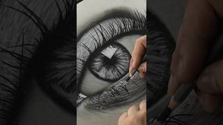 Step by Step Realistic EYE Drawing using CHARCOAL!  #shorts #drawing