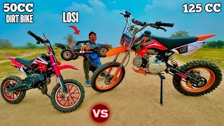 RC Losi DBXLE-E Vs 125cc Dirt Bike Vs 50cc Dirt Bike - Chatpat toy tv