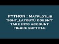 PYTHON : Matplotlib tight_layout() doesn't take into account figure suptitle