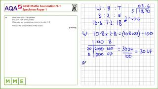 GCSE Maths AQA Foundation Specimen Paper 1 - Q28 Finding quantities in a ratio