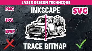 Image to vector in Inkscape: Trace bitmap for laser cutting | PNG to SVG series