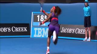 Serena Williams Hits Herself In The Face | Australian Open 2013