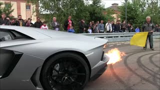 Loud Novitec Aventador - Flames, Revs and Acceleration sound