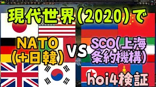 【hoi4検証】NATO(＋日韓)VS上海条約機構(中露印)！【現代MOD,2020年】