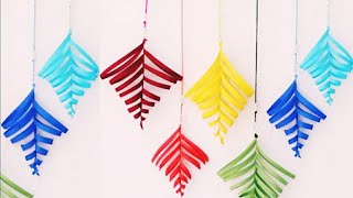 Paper leaf wall hanging tutorial - DIY Easy wall decoration ideas/How To Make 3D Paper Leaves