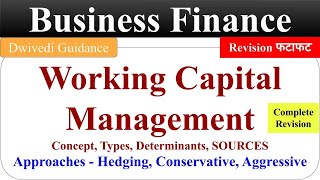 Working Capital concept, Financing Approaches to working capital, business finance in hindi, bcom